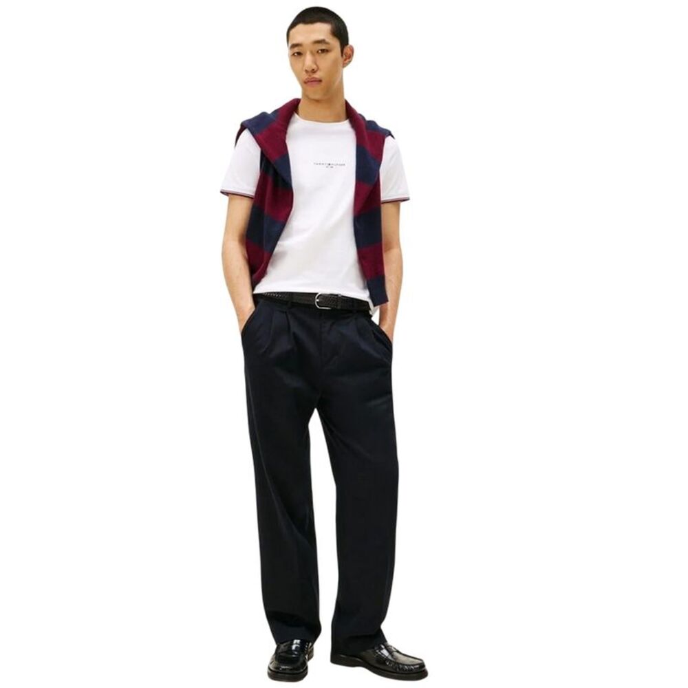 Tommy Hilfiger Mens Logo Tipped Slim T-Shirt / White - Picture 5 of 5